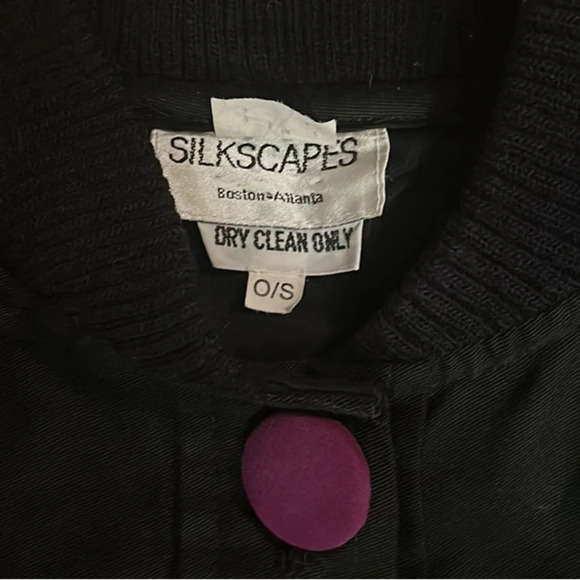 Vintage 80s Silkscapes Oversized Jacket Casino Royale Wearable Art One Size - Picture 7 of 11